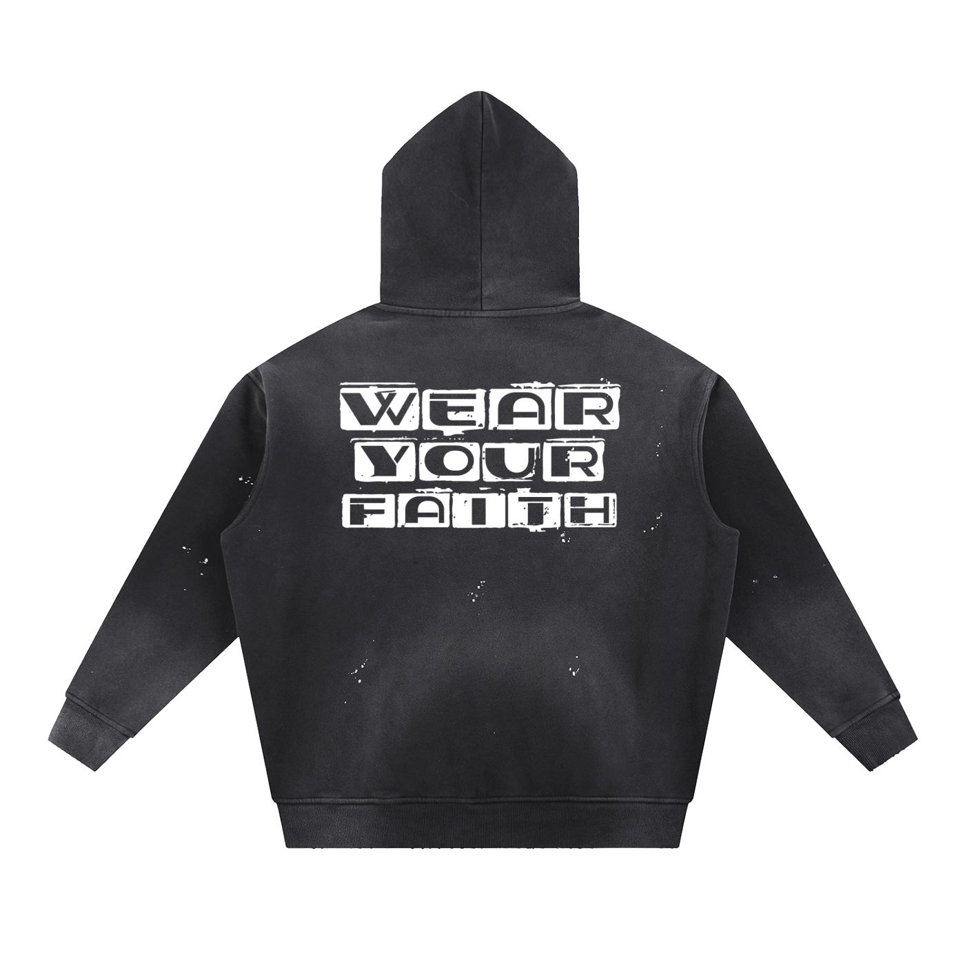 Wear Your Life Vintage Washed Frayed Fleece Hoodie