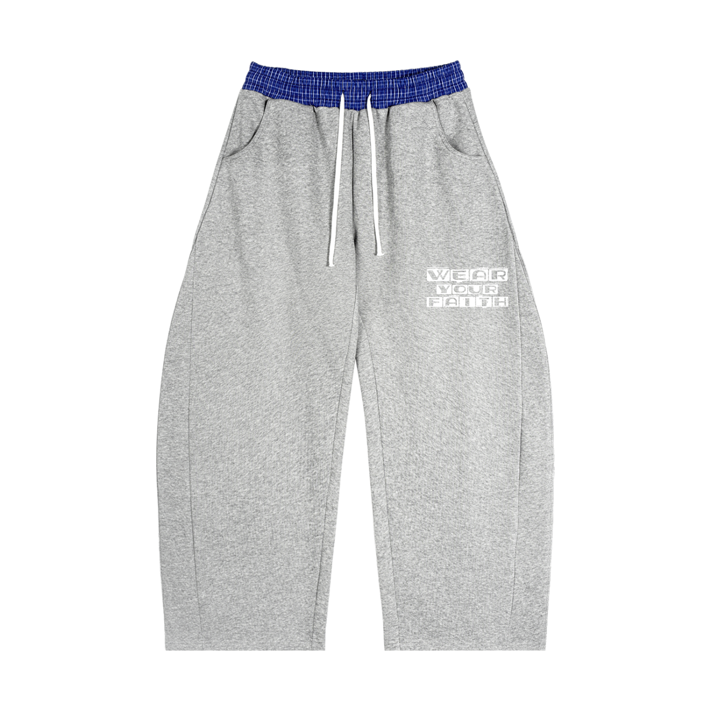 Wear Your Life Plaid Waistband Barrel Sweatpants