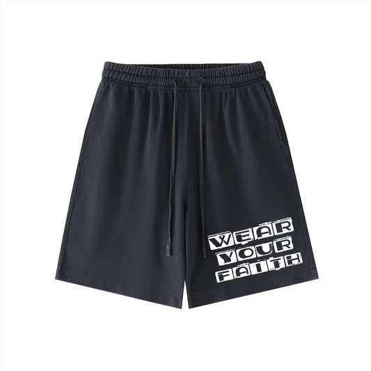 Wear Your Faith Vintage Wash Cotton Shorts