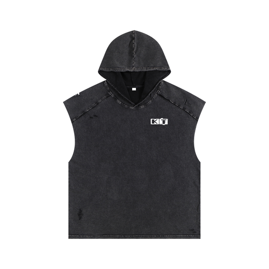 Snow Washed Boxy Hooded Tank Top